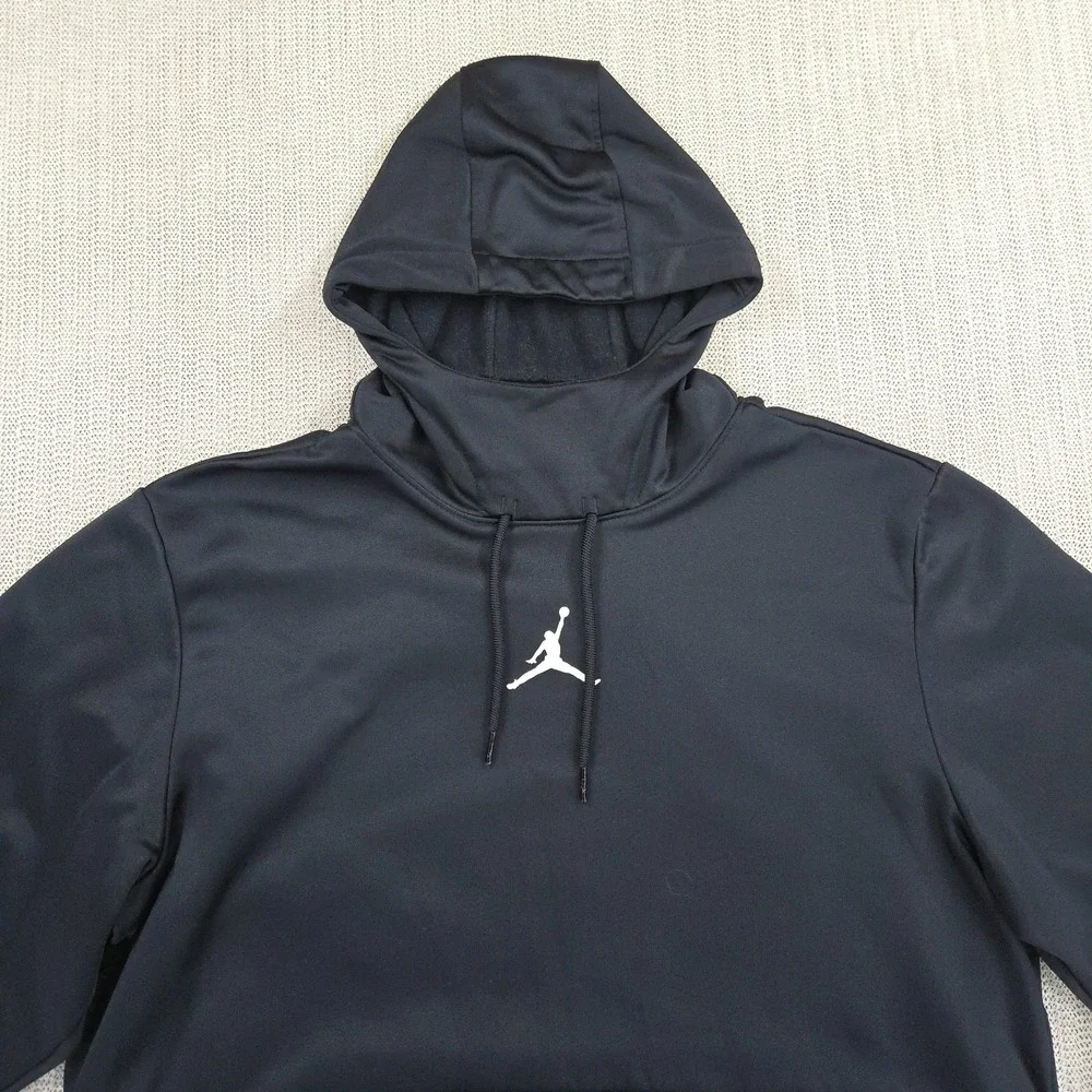 Jordan 23 Alpha Hoodie Sweatshirt Men Large Black Center Jumpman Logo Basketball